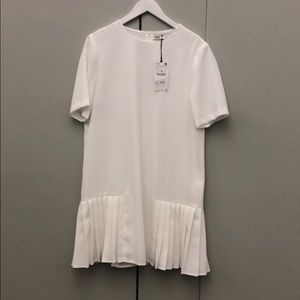 Brand New, White, Pleated, Zara Dress